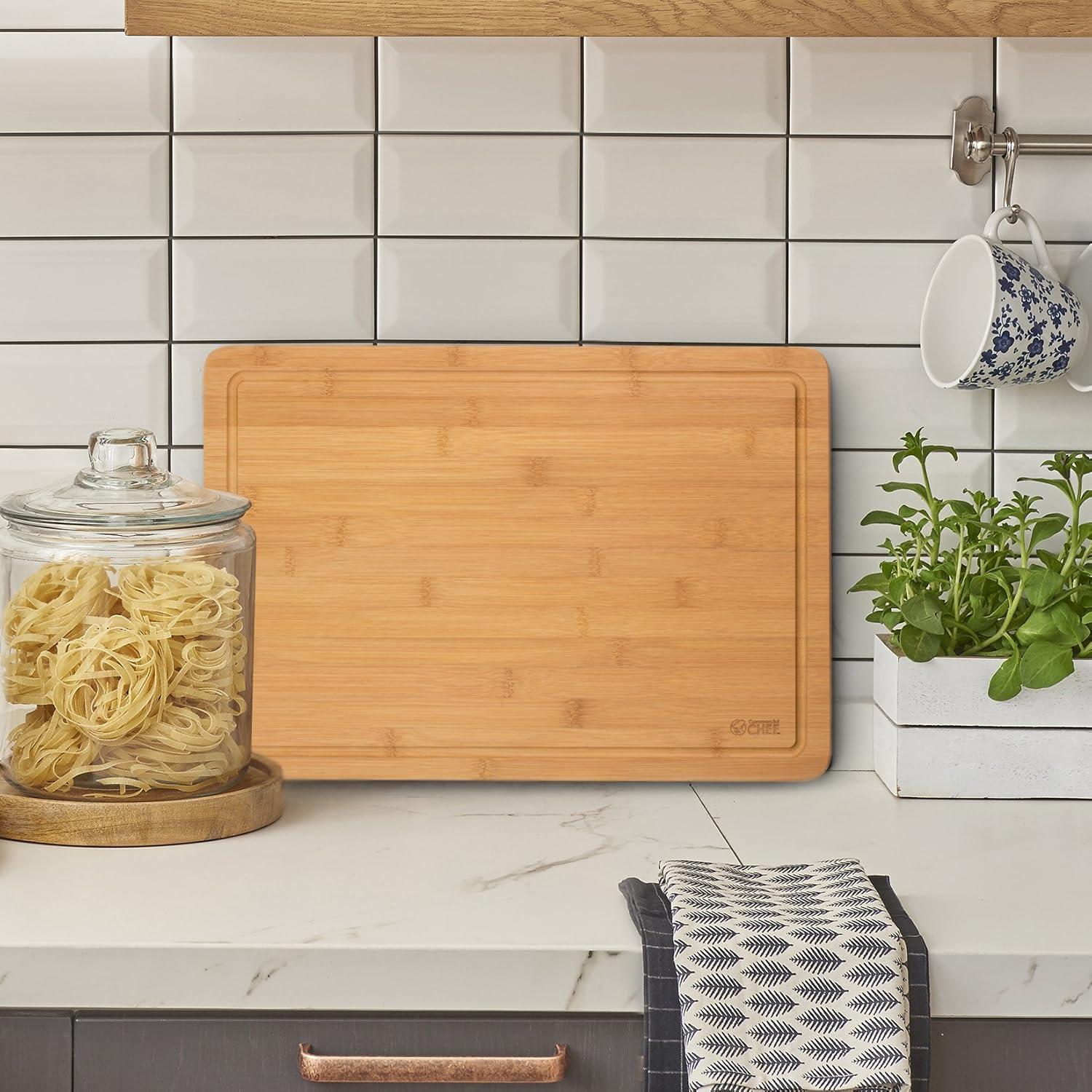 Large Natural Bamboo Rectangular Cutting Board