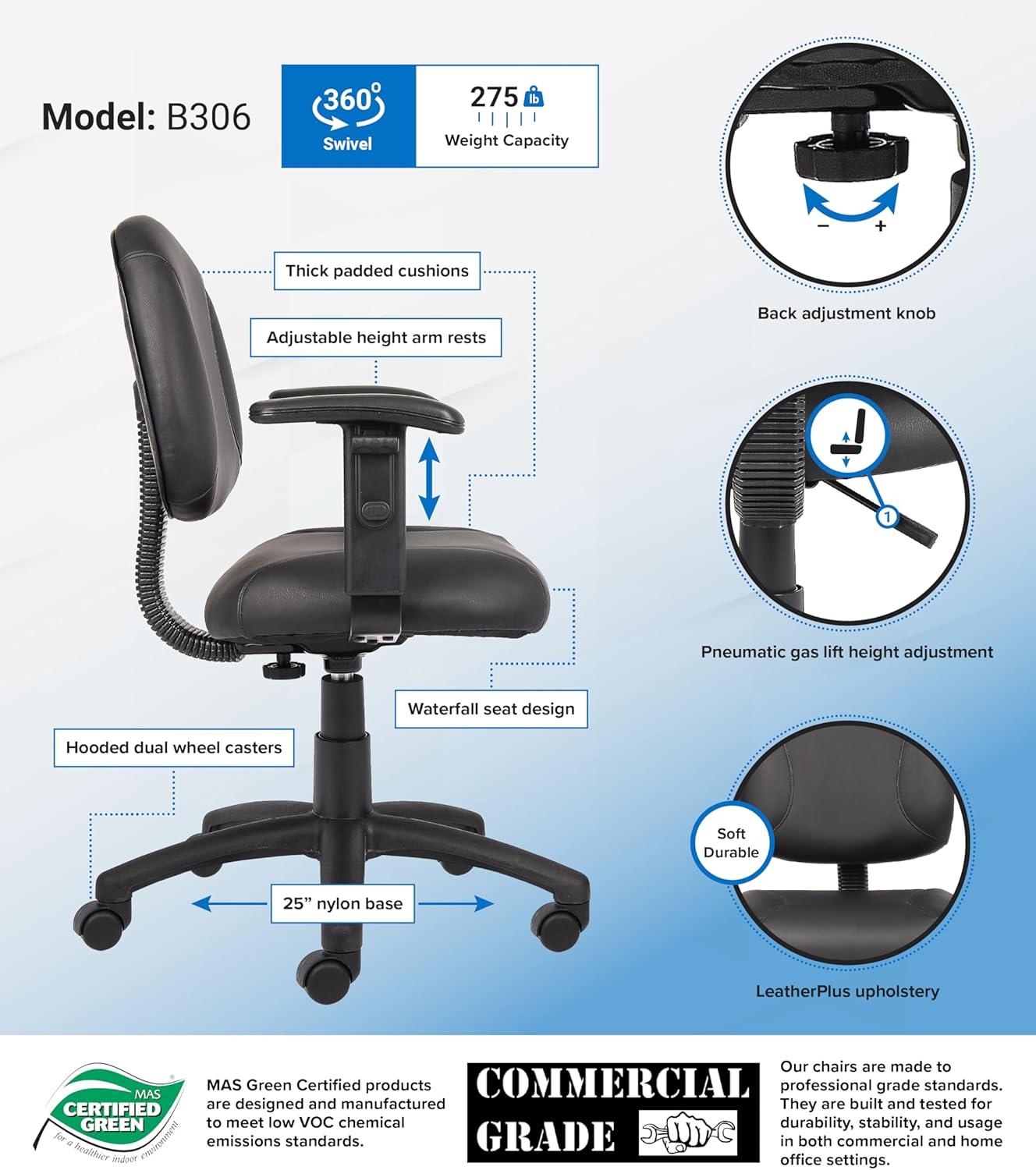 Boss Office Products Leather Task Chair