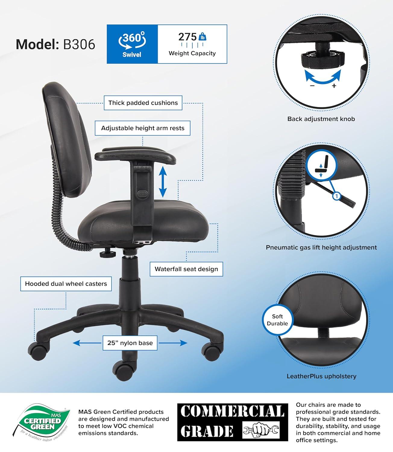 Boss Office Products Leather Task Chair