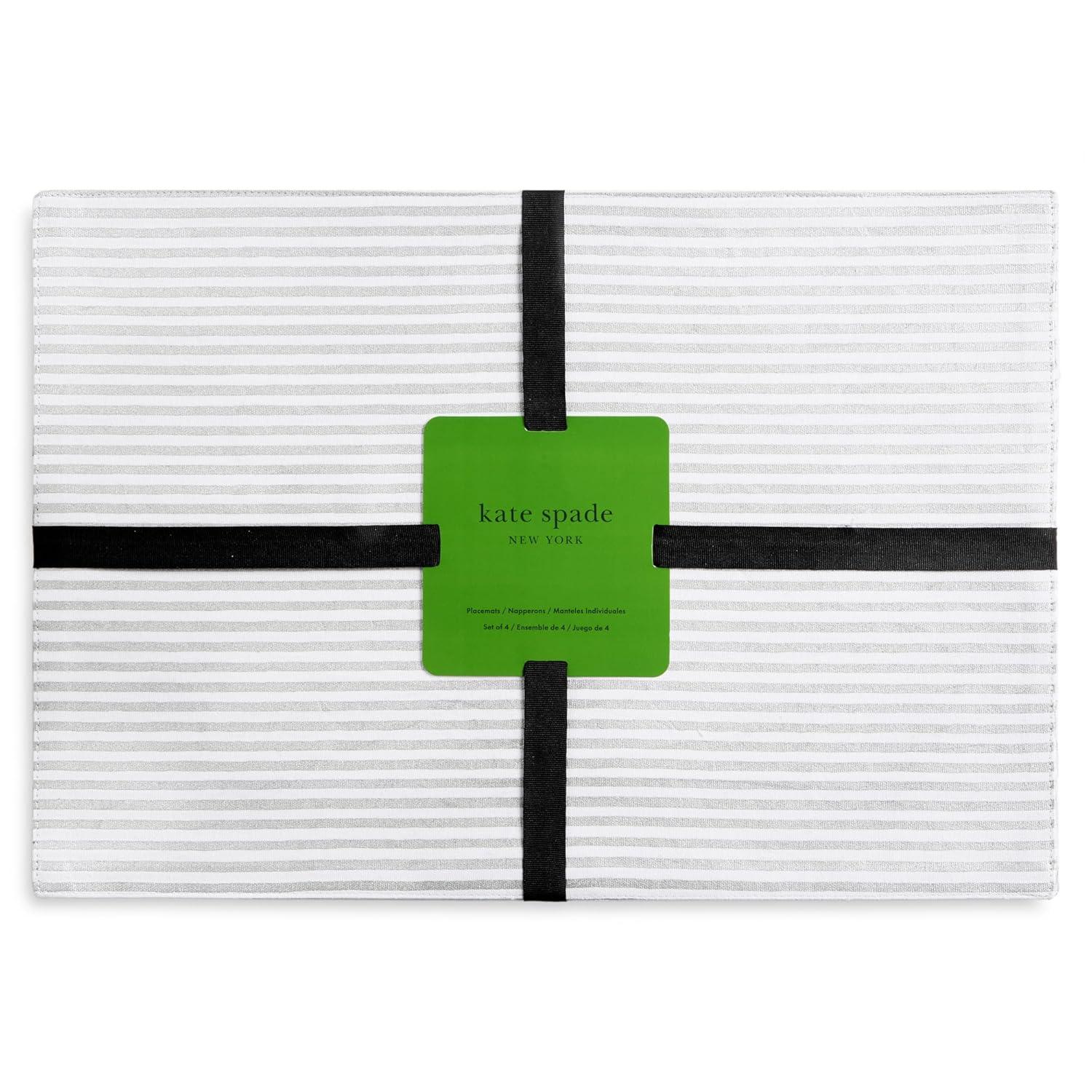 kate spade new york KATE SPADE NEW YORK Hand Painted Shirting Stripe 4-Pack Placemat Set 13”x19” (Set of 4)