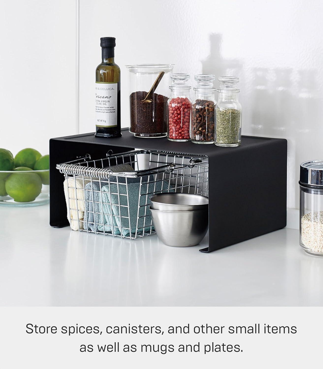 Yamazaki Tower Large Black Kitchen Steel Rack
