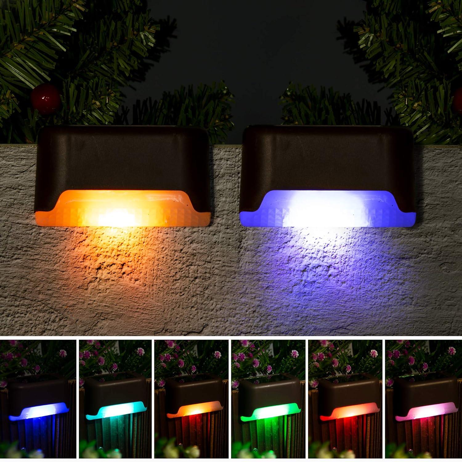 16 Pack Color Changing LED Solar Deck Lights