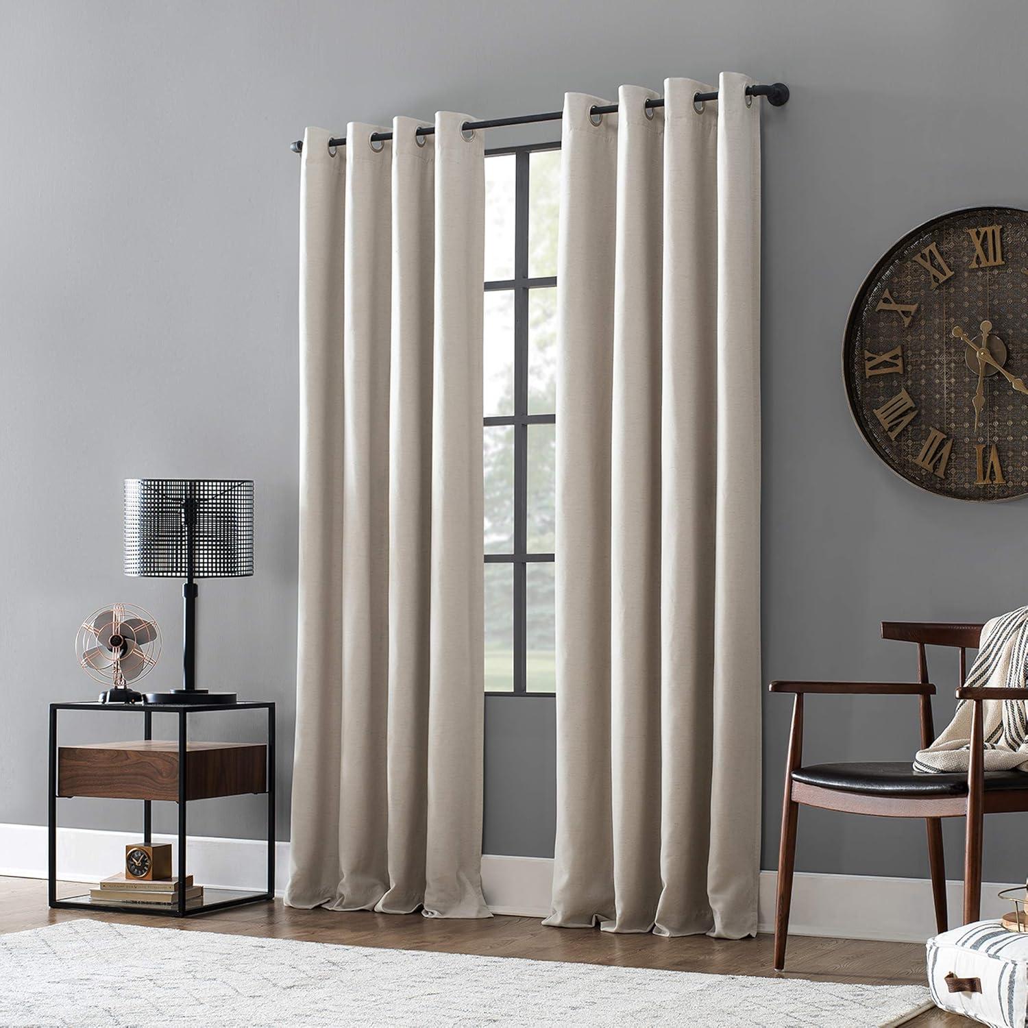 Archaeo Blackout Linen Blend Grommet Top Curtain Panel