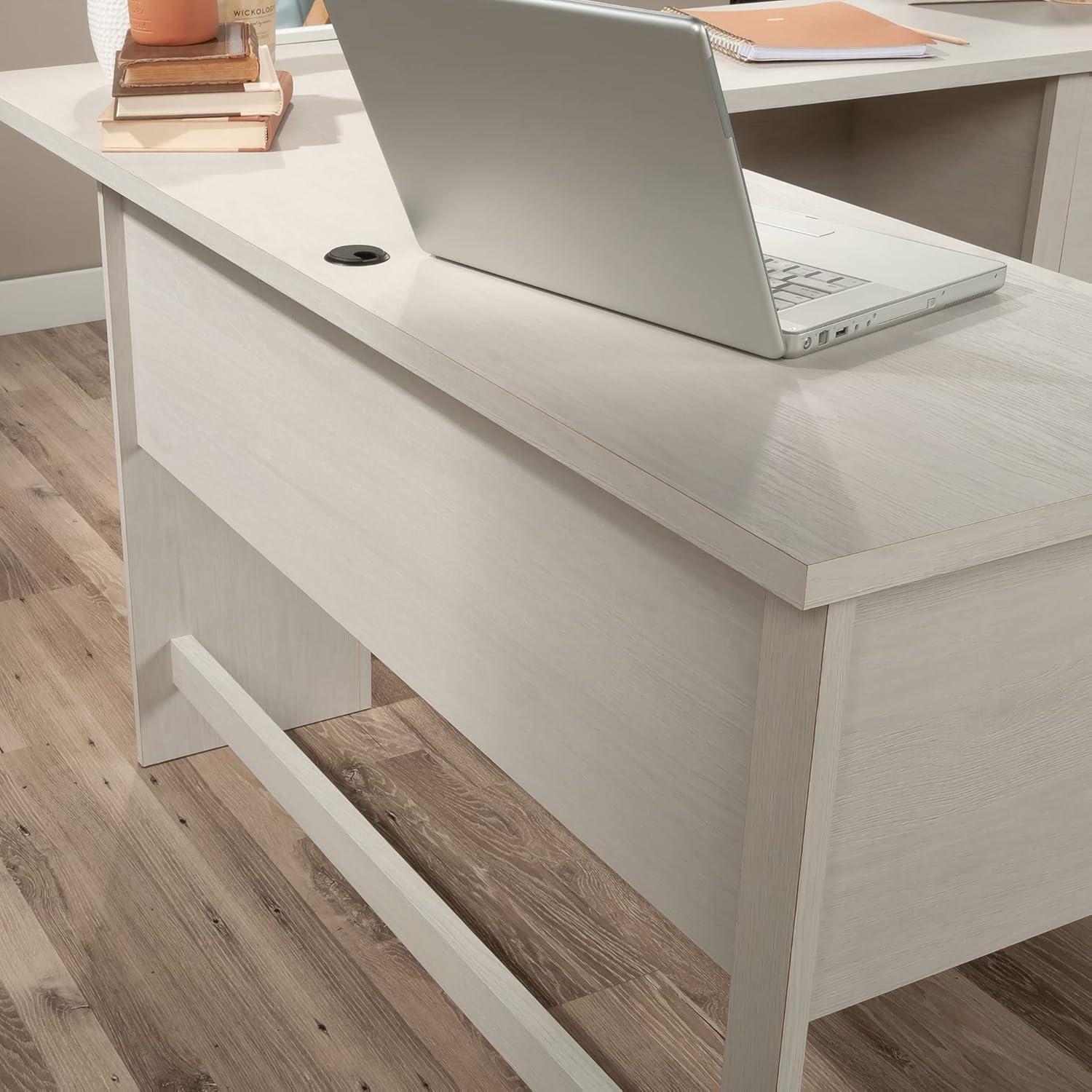 Summit Station 1 Drawer L Shaped Desk Glacier Oak - Sauder: Home Office Furniture with Metal Hardware & Laminated Finish