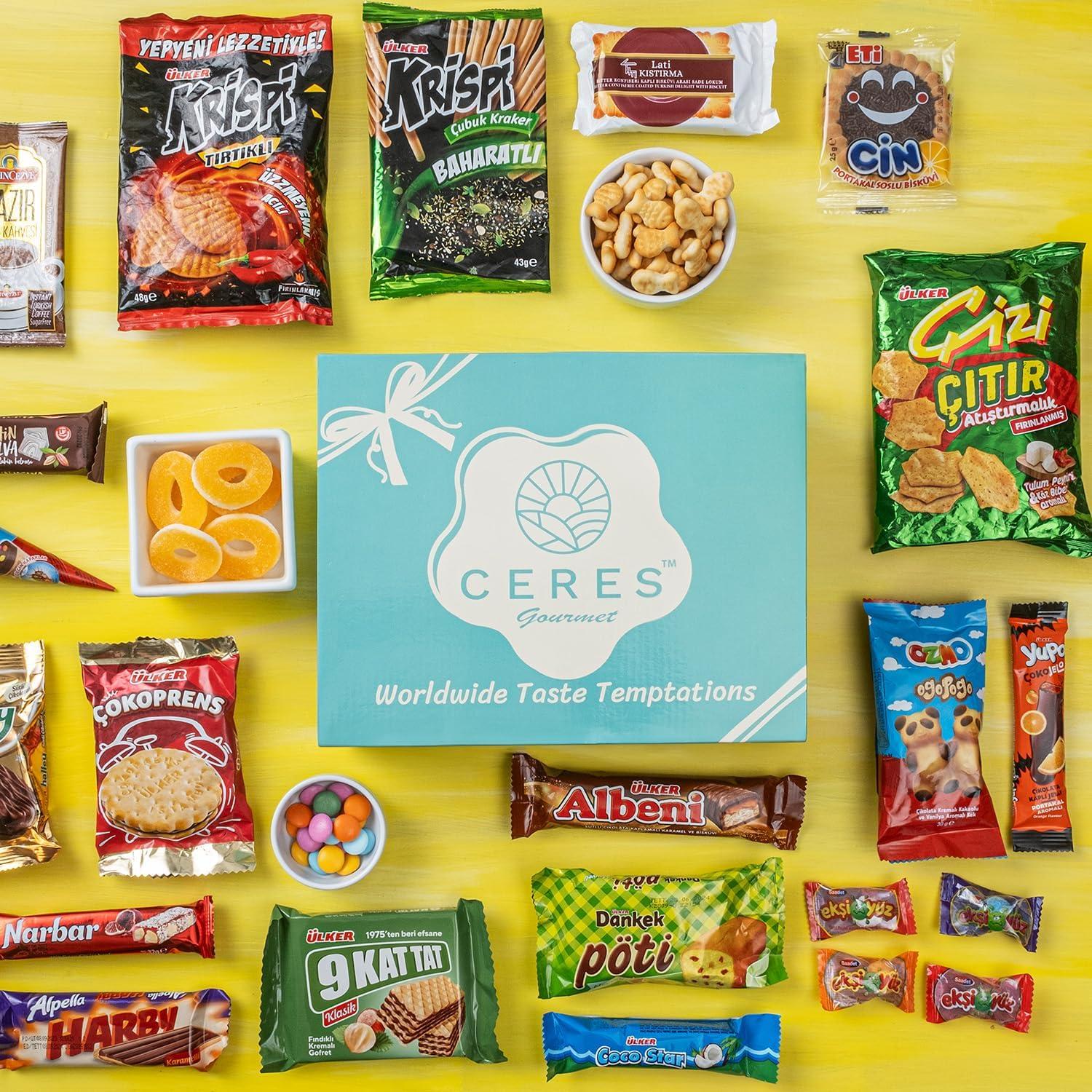International Exotic Snack Box Variety Pack, 22 Count Premium Foreign Rare Snack Food Gifts with Suprise Item for Fun, Mystery Box of Snacks, European Snacks for Adults and Kids for Christmas Thanksgiving and More