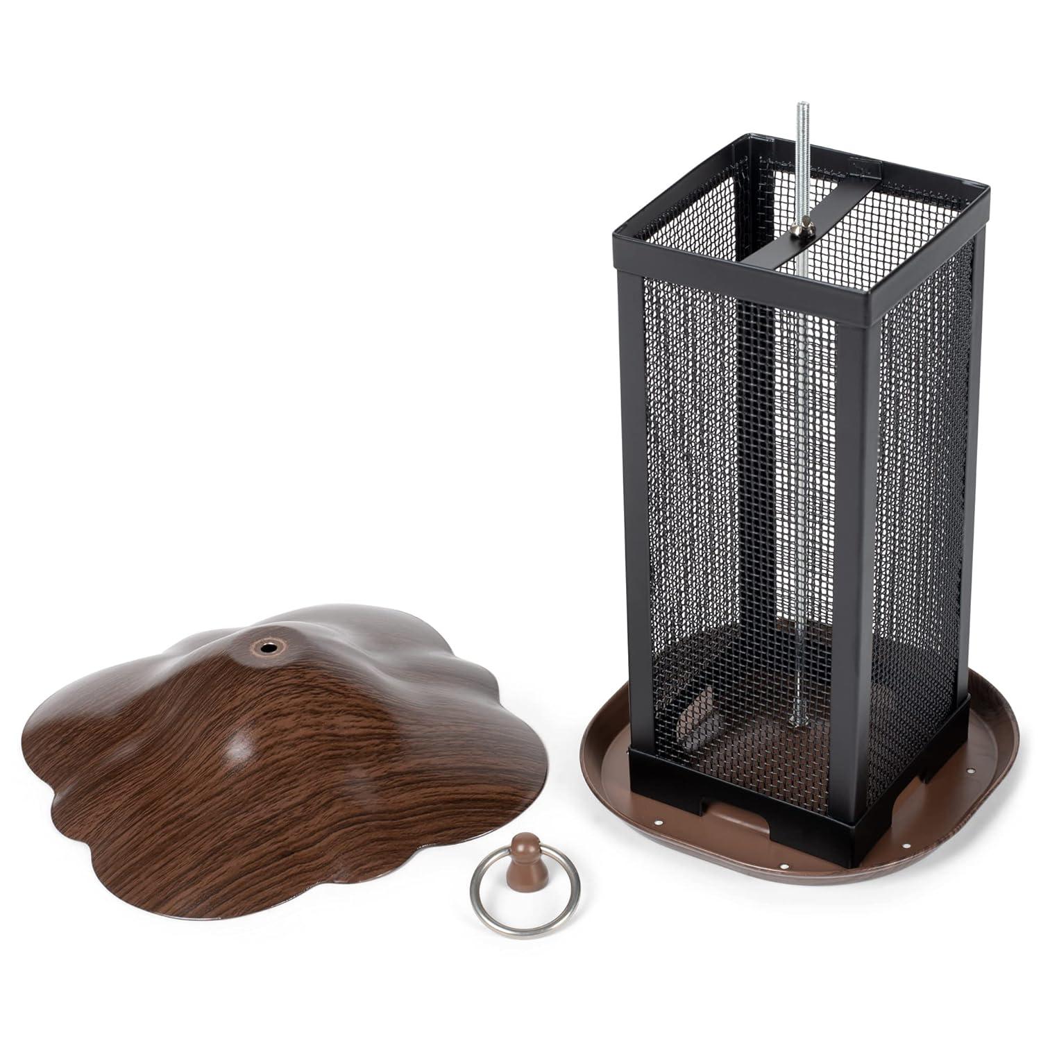 Cottage Garden Hanging 11 inch Cherry Woodgrain Finish Heavy Duty Mesh Metal 3 Lb. Bird Feeder