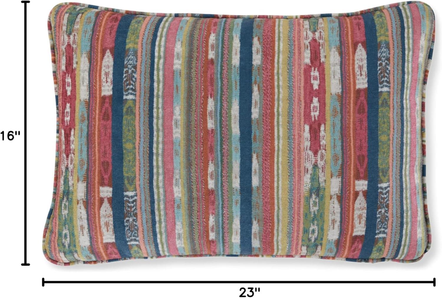 Signature Design by Ashley Orensburgh Bohemian Rectangular Polyester Pillow with Stripe Design, 23 x 16"