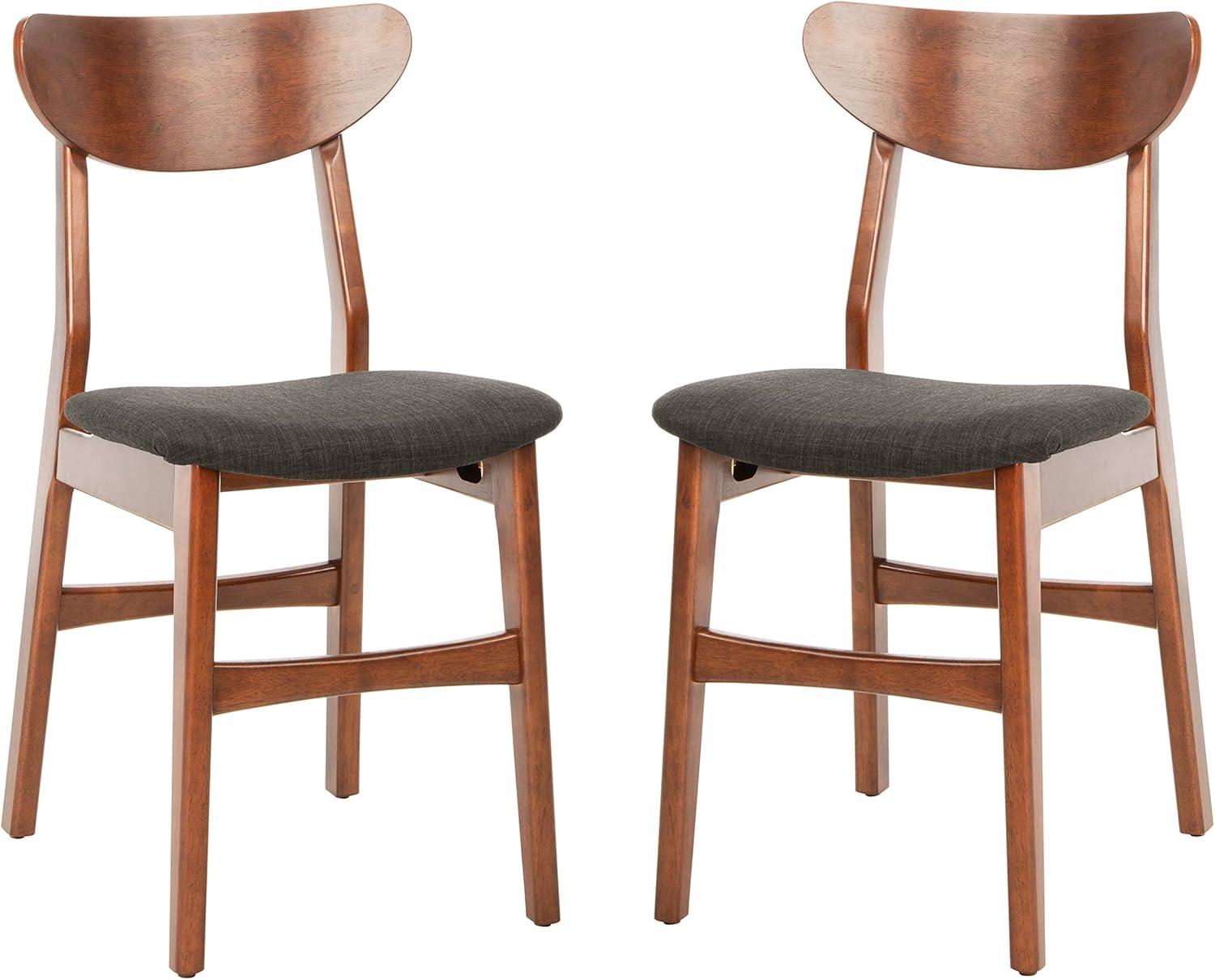 Lucca Retro Dining Chair (Set of 2) - DCH1001 - Walnut/Black - Safavieh