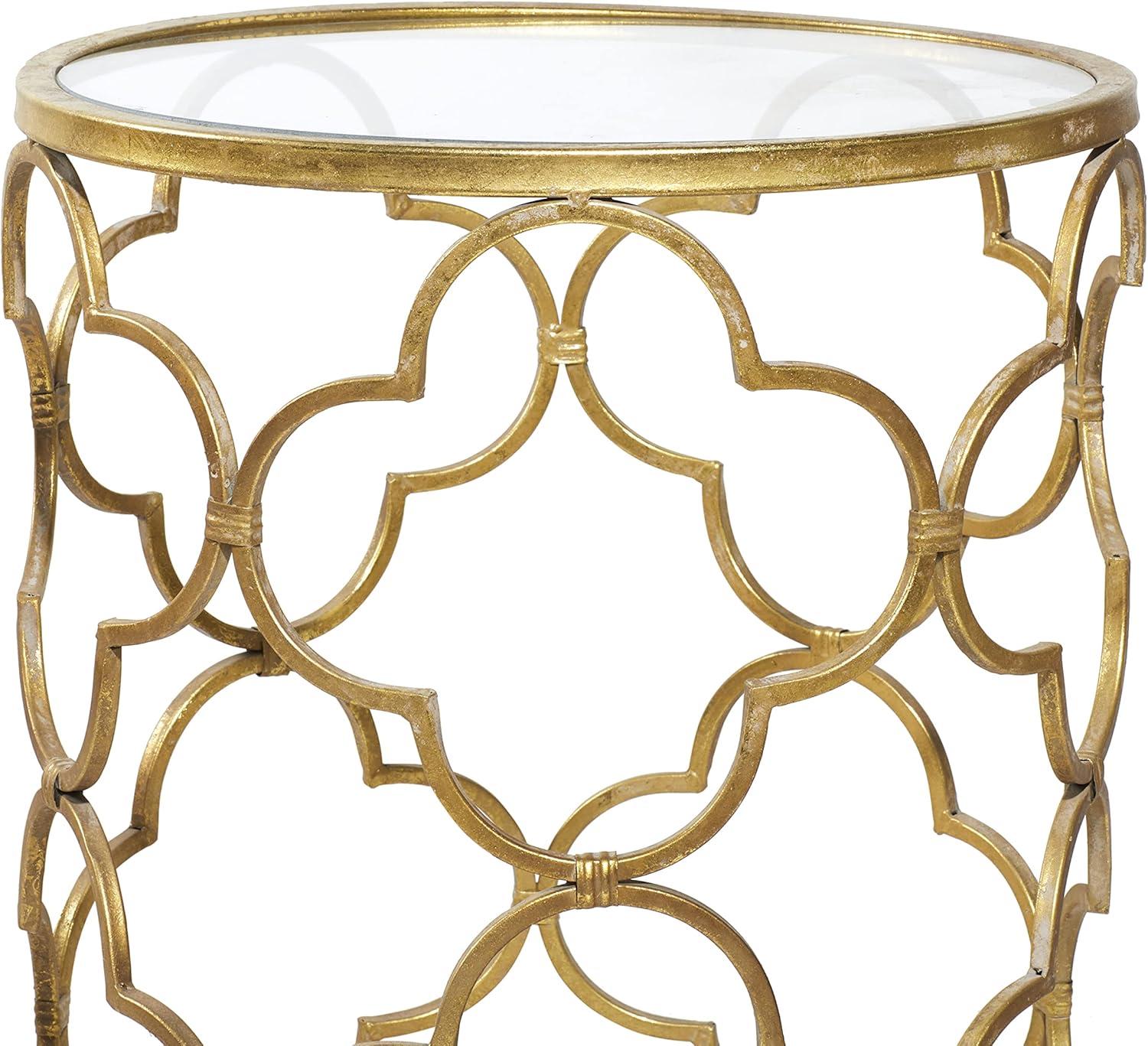 20" Contemporary Metal Accent Table Gold - Olivia & May