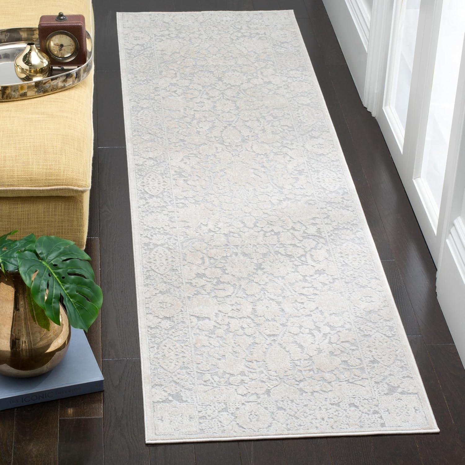 Reflection RFT667 Power Loomed Indoor Runner Rug - Light Grey/Cream - 2'3"x8' - Safavieh.