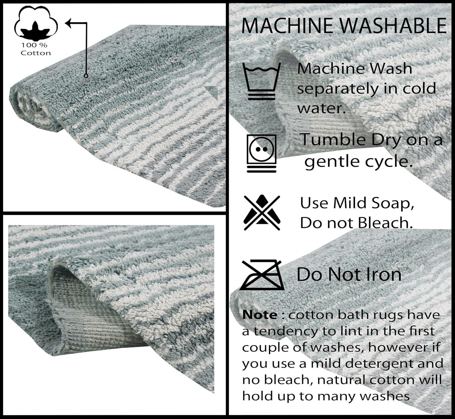 Home Weavers Gradation Collection 100% Cotton Bath Rug, Soft & Absorbent Bath Mat, Non-Slip, Machine Washable Rug for Bath Floor, 20"x20" Contour, Gray