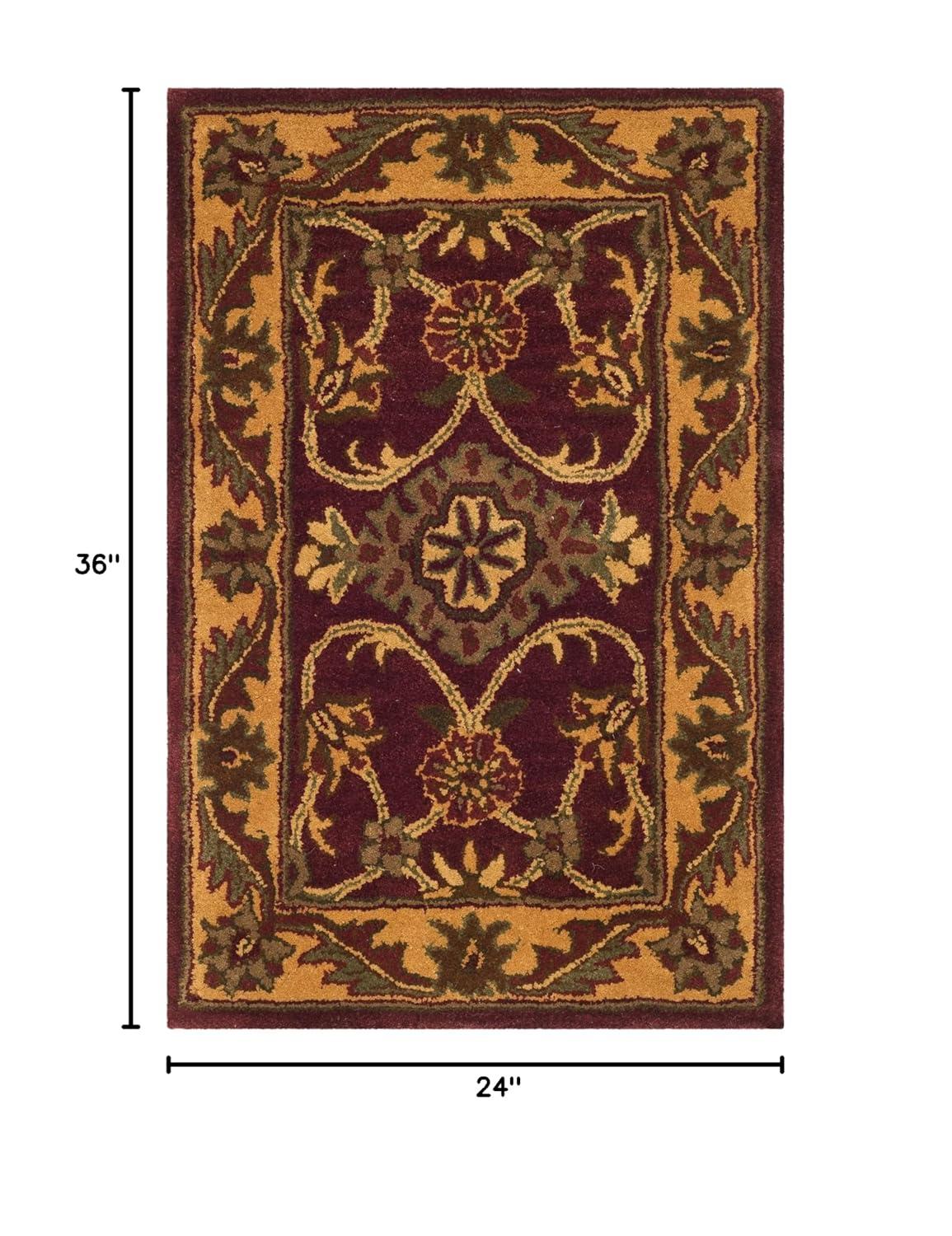 Golden Jaipur GJ250 Hand Tufted Accent Rug - Burgundy/Gold - 2'x3' - Safavieh.