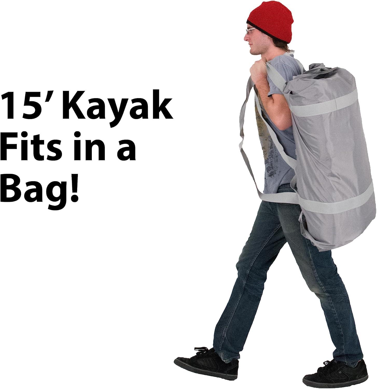 Sea Eagle 465FT Fasttrack Inflatable 15'3" 1-3 Person Touring Kayak with Rigid External keel - Smoother Paddling Experience Light Weight- 2 Person Deluxe Package