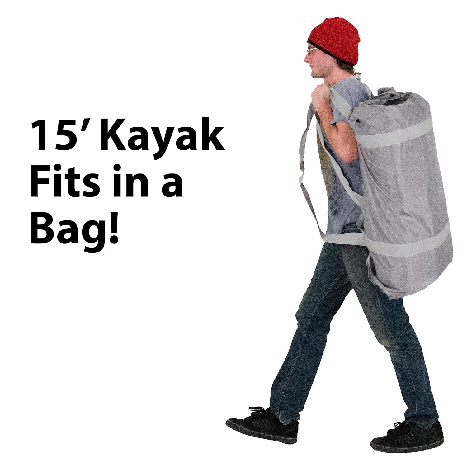 Sea Eagle 465FT Fasttrack Inflatable 15'3" 1-3 Person Touring Kayak with Rigid External keel - Smoother Paddling Experience Light Weight- 2 Person Deluxe Package