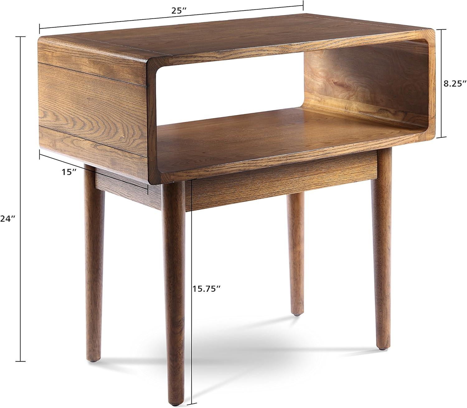 Posh Pollen Darden Rectangle Brown Wood End Table - Deco Walnut