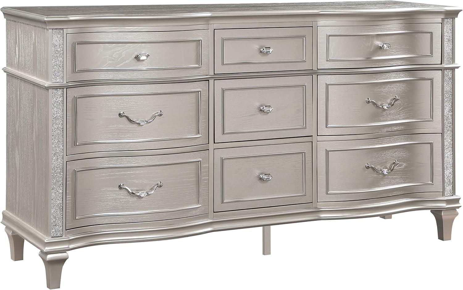 Alma Evangeline 4-Piece Queen Bedroom Set Silver Oak