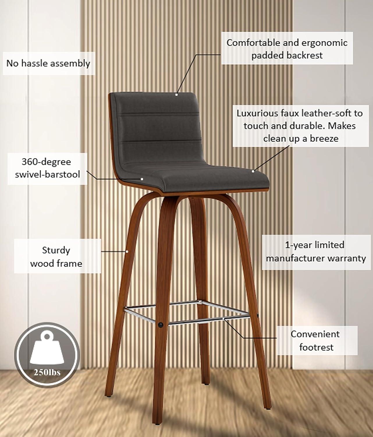30" Vienna Faux Leather Barstool - Armen Living