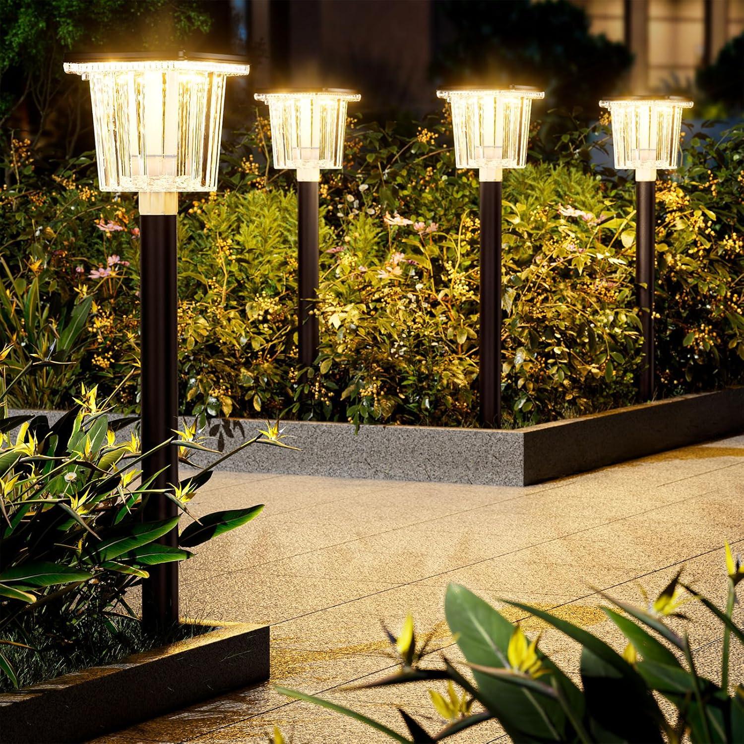 LETMY Solar Powered Integrated LED Pathway Light Pack (Set of 6)