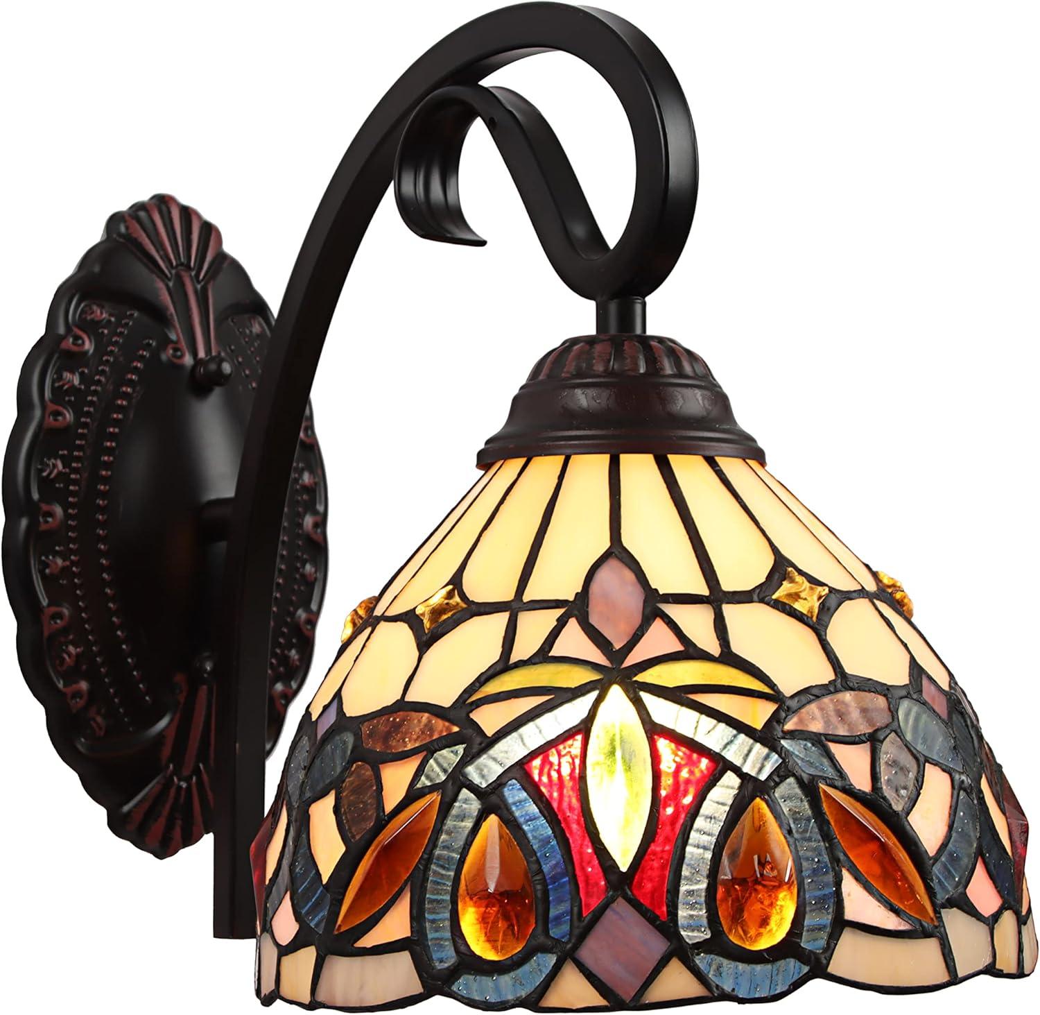 Dark Bronze 1 Light Wall Sconce 8'' Wide, Multicolor