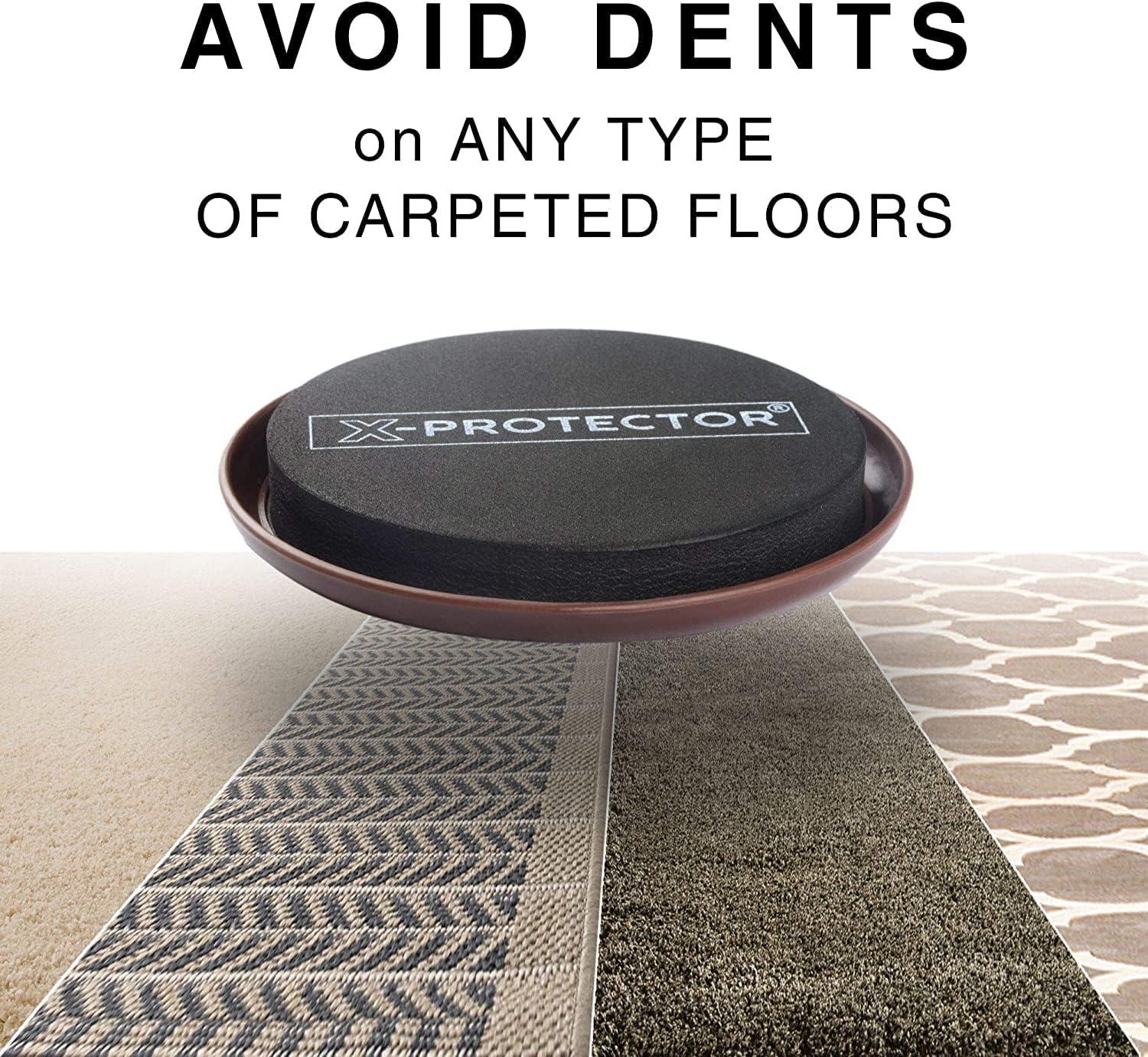 Furniture Sliders for Carpet X-PROTECTOR - 8 PCS Best Heavy Moving Pads 4 3/4" - Sliders for Furniture. Move Your Furniture Easy with Reusable Furniture Movers Sliders for Carpets!
