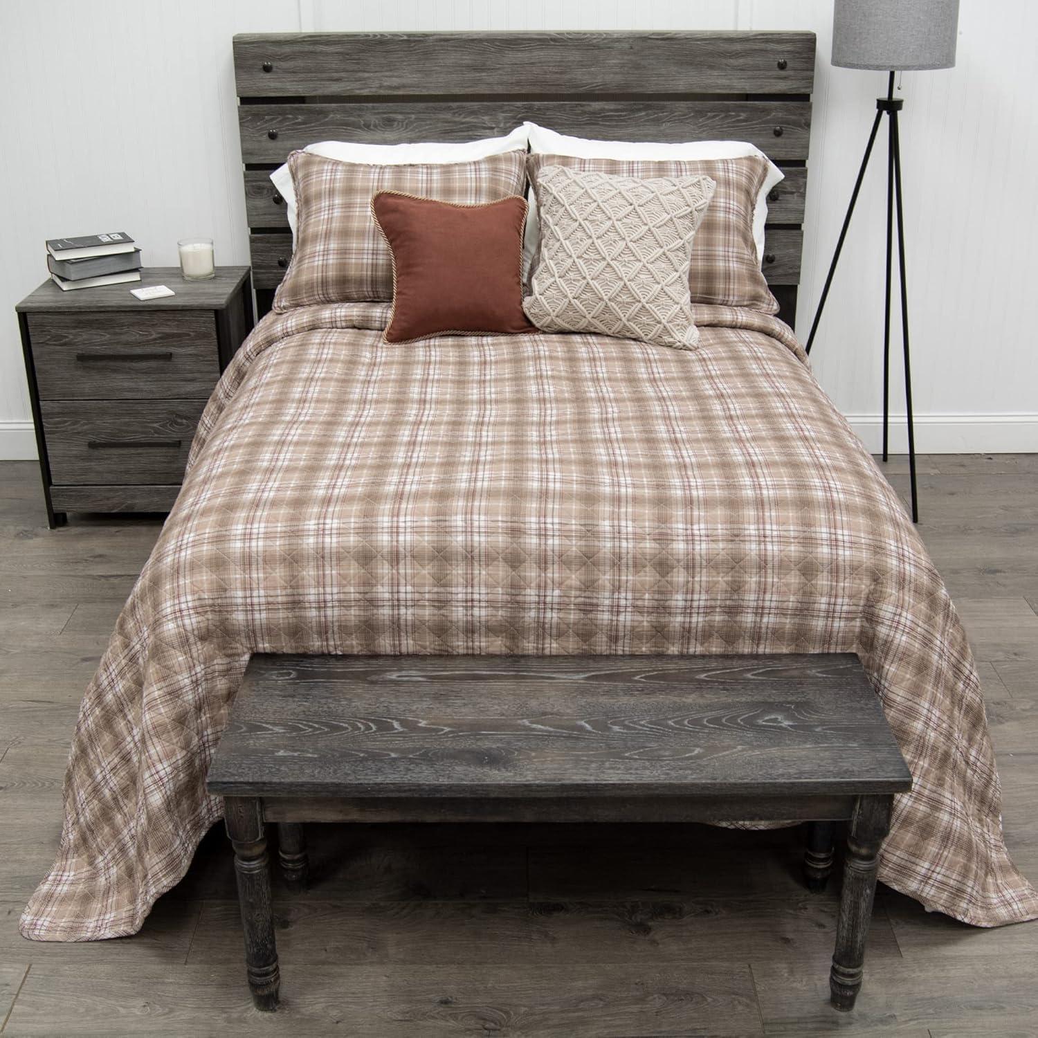 Donna Sharp Highland Plaid 3PC Cotton King Quilt Set