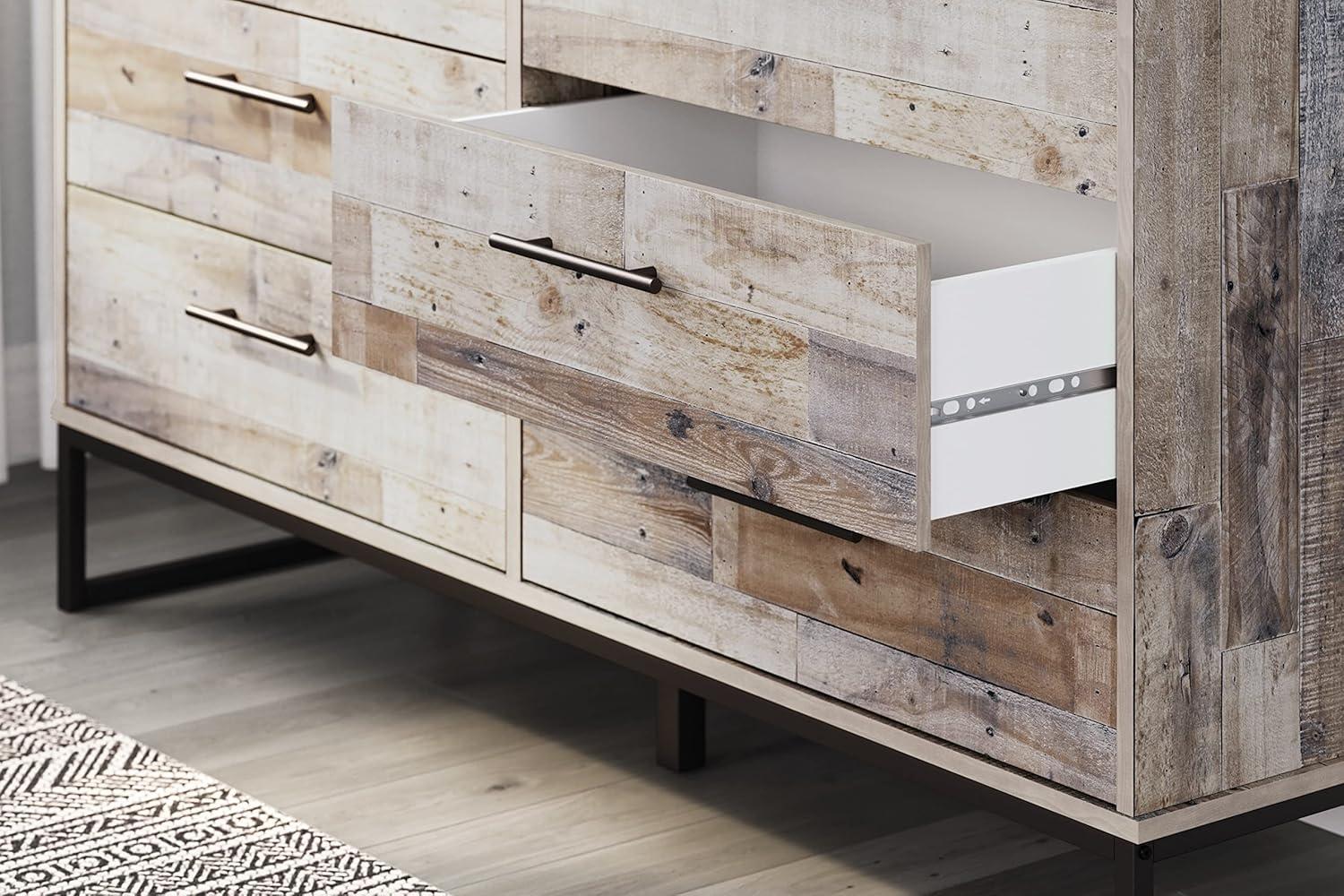 Signature Design by Ashley Casual Neilsville 6 Drawer Dresser, Whitewash