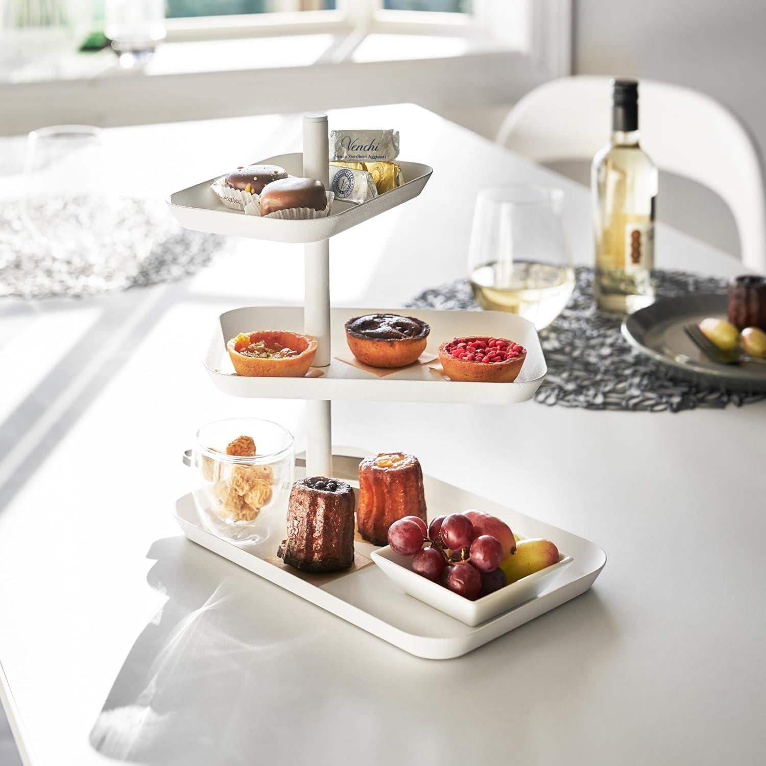 Yamazaki Home Tower Yamazaki Home 3-Tier Serving Stand, Appetizer Tray Organizer For Party Or Kitchen, Steel