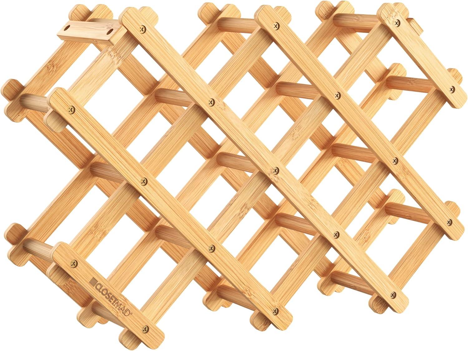 ClosetMaid Bamboo Folding 8-Bottle Wine Rack for Countertops