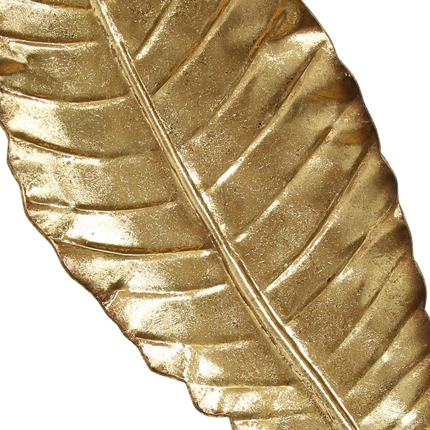 Elegant Gold Metal Leaf Wall Decor with Shimmery Finish