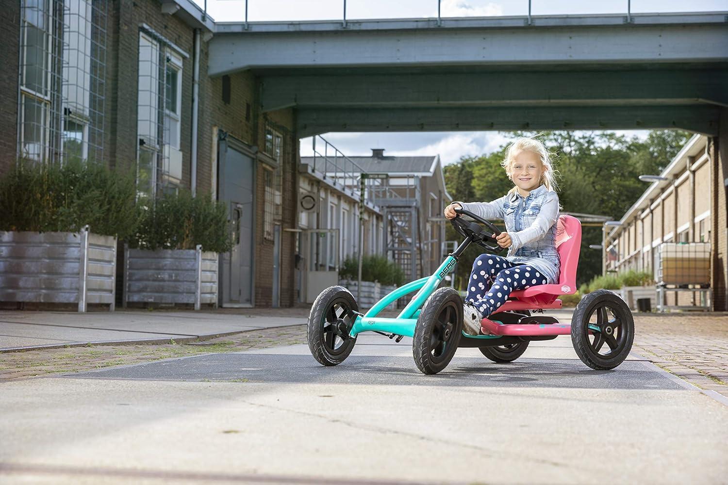 Berg Toys Buddy Lua Pedal Powered Kids Go Kart Toy, Pink and Mint