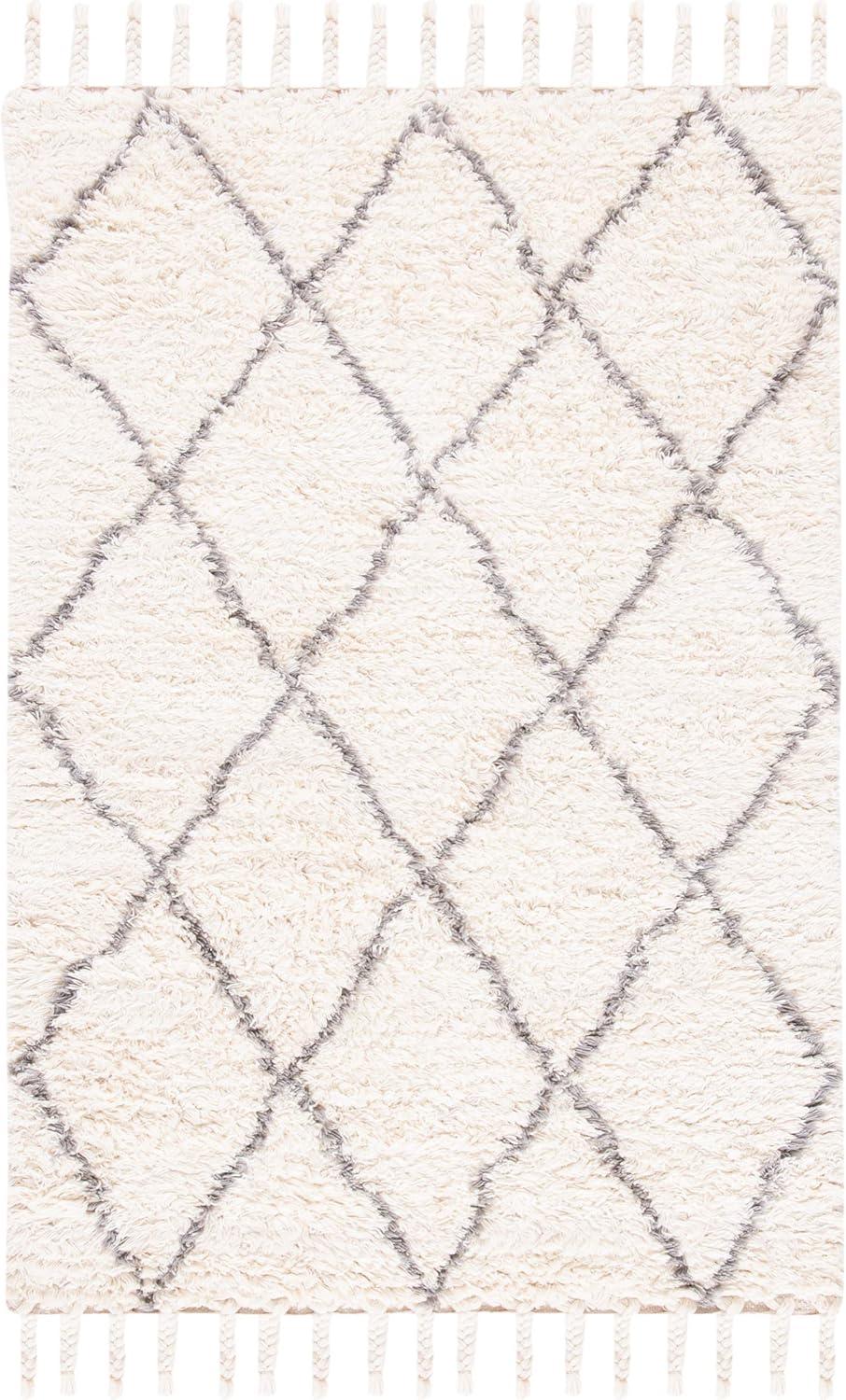 Casablanca CSB951 Hand Tufted Area Rug - Grey/Ivory - 6' X 9' - Safavieh.