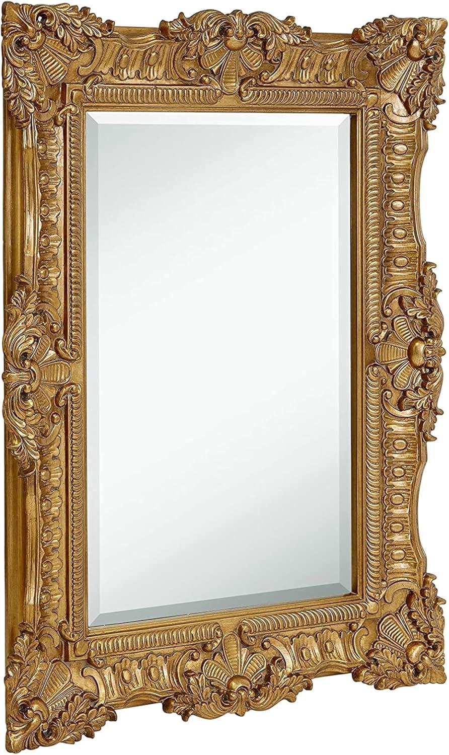 Large Ornate Gold Baroque Rectangular Wall Mirror