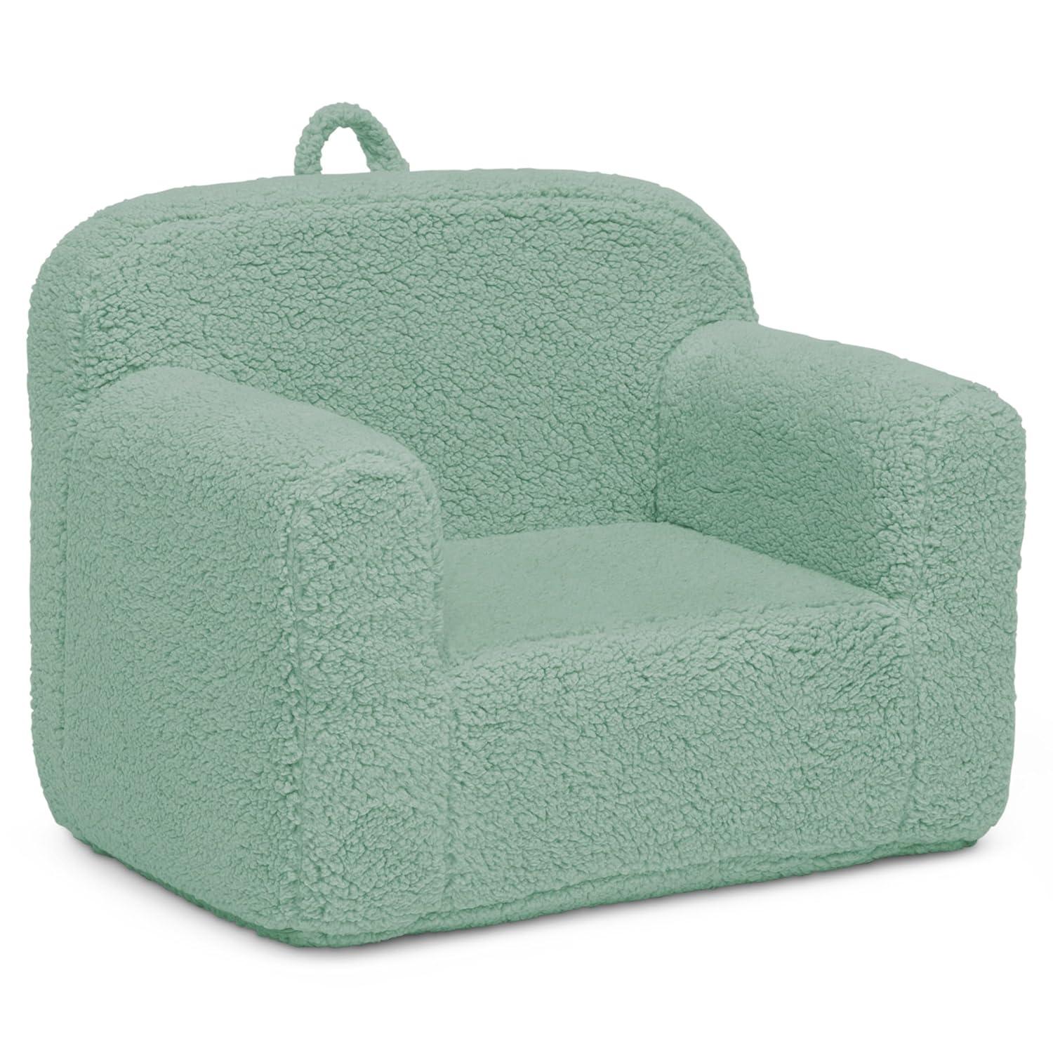 Delta Children Sherpa Cozee Chair - Foam Kids Chair for Ages 18 Months and Up, Sage