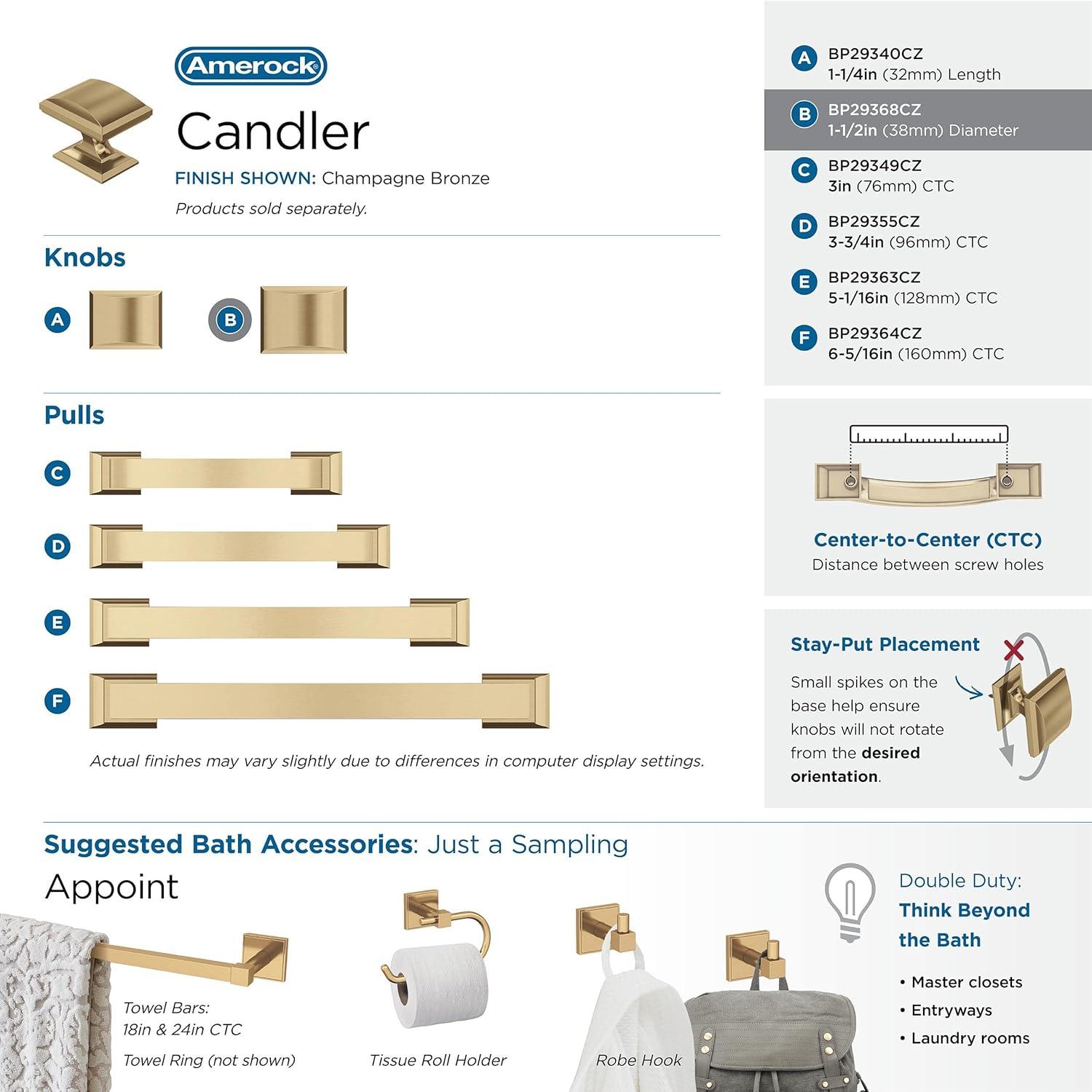 Candler 1 1/2" Length Rectangle Knob