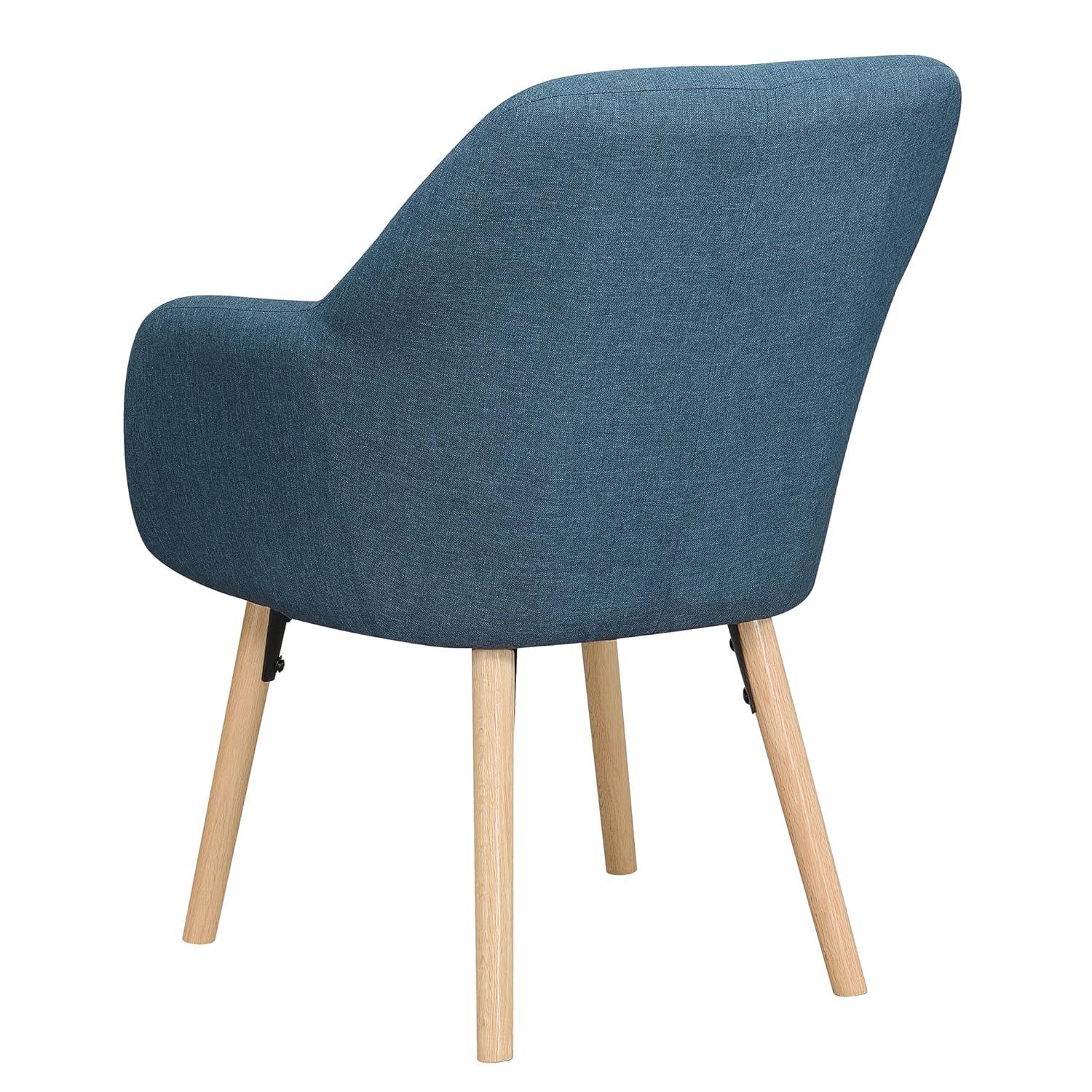 Convenience Concepts Take a Seat Charlotte Wingback Upholstered Accent Armchair, Denim Blue Fabric