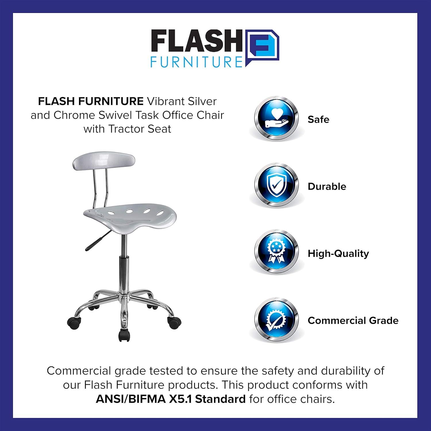 Flash Furniture Bonavant Adjustable Swivel Chair for Desk and Office with Tractor Seat
