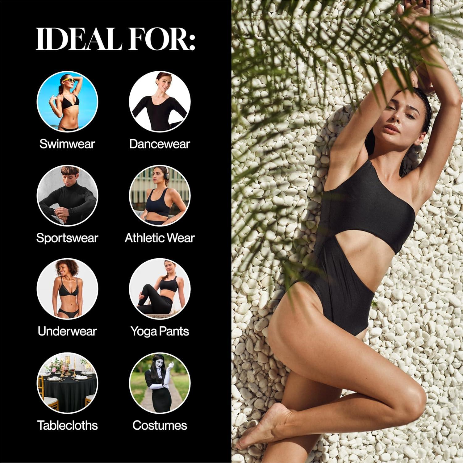 FabricLA Nylon Spandex Fabric - Matte Tricot Swimsuit Fabric by The Yard - 80% Nylon, 20% Spandex - 4-Way Stretch Fabric - 60" Wide - Swimwear, Sports, Dance, Lining Fabric -Beige 1 Yard