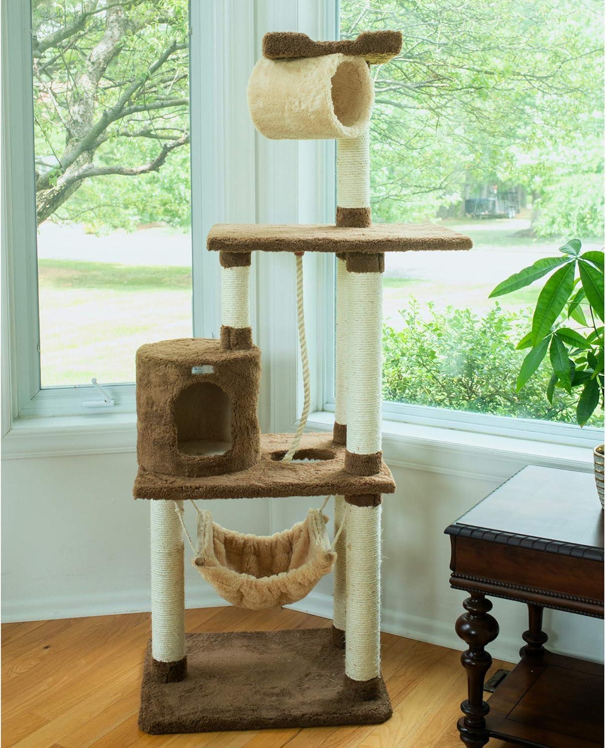 Armarkat 70" Real Wood Cat tree With Scratch posts, Hammock for Cats & Kittens, X7001