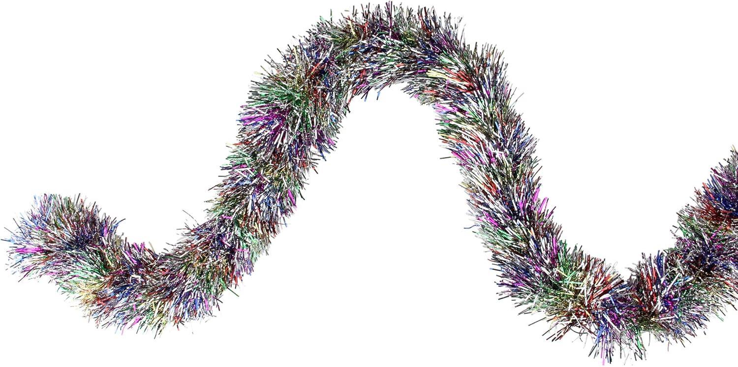 50' Shiny Rainbow Foil Tinsel Christmas Garland