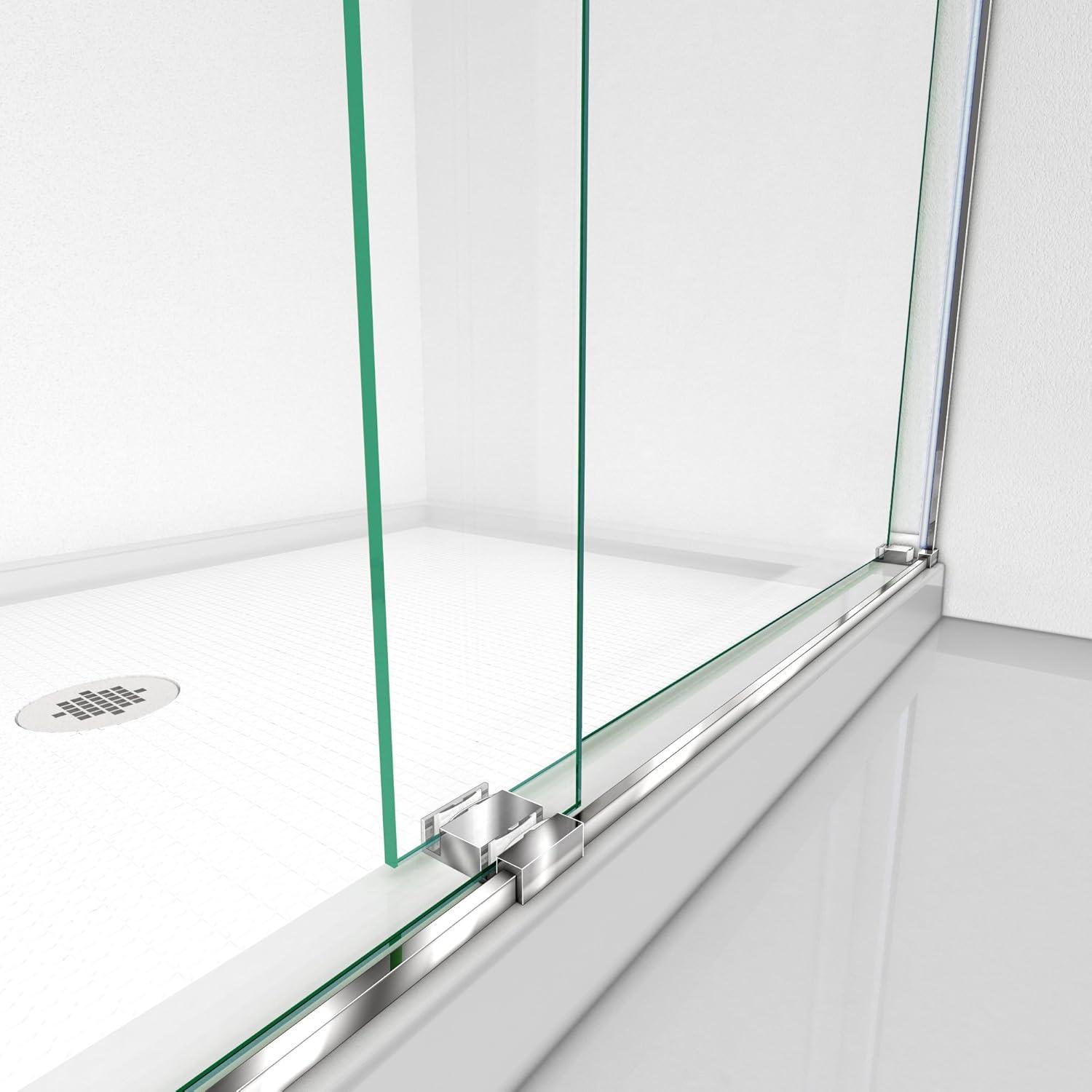 Essence 56" W x 60" W x 76" H Bypass Semi-Frameless Shower Door with Clearmax™ Technology