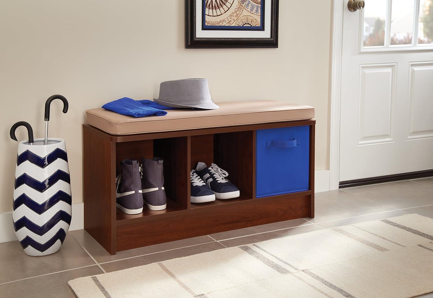 ClosetMaid Cubeicals 3-Cube Storage Bench with Tan Cushion