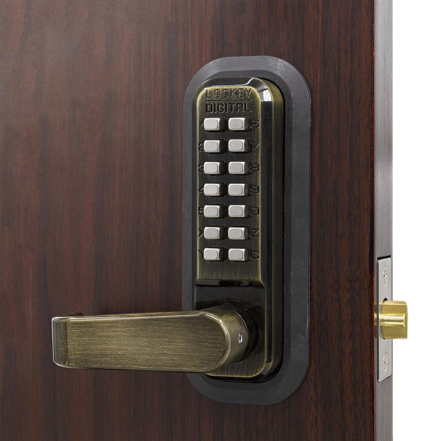 Lockey 2835 2000 Series Keyless Entry Single Combination Mechanical Lever Set - Brass