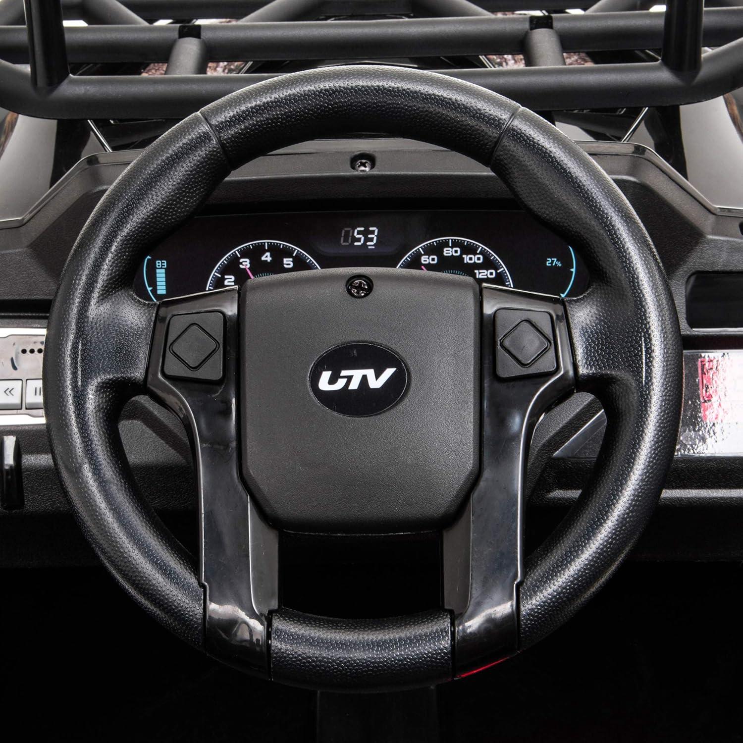 Aosom 12V Kids UTV, Battery Powered Electric Ride on Car with Music, Lights, MP3/USB, Suspension System & Remote Control, Camo