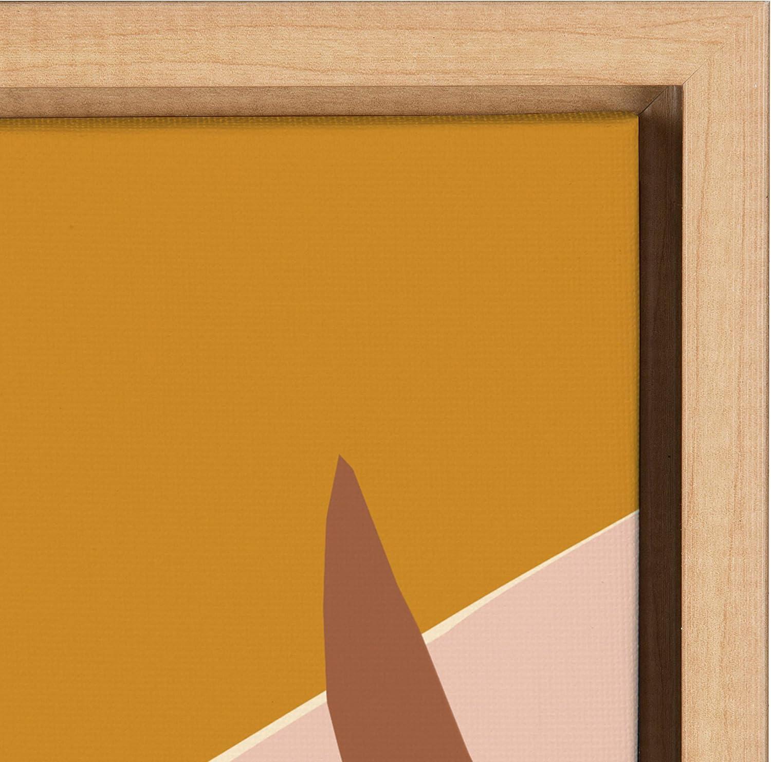 Kate and Laurel Sylvie Sunrise Dove Framed Canvas by Kate Aurelia Holloway, 23x33, Natural