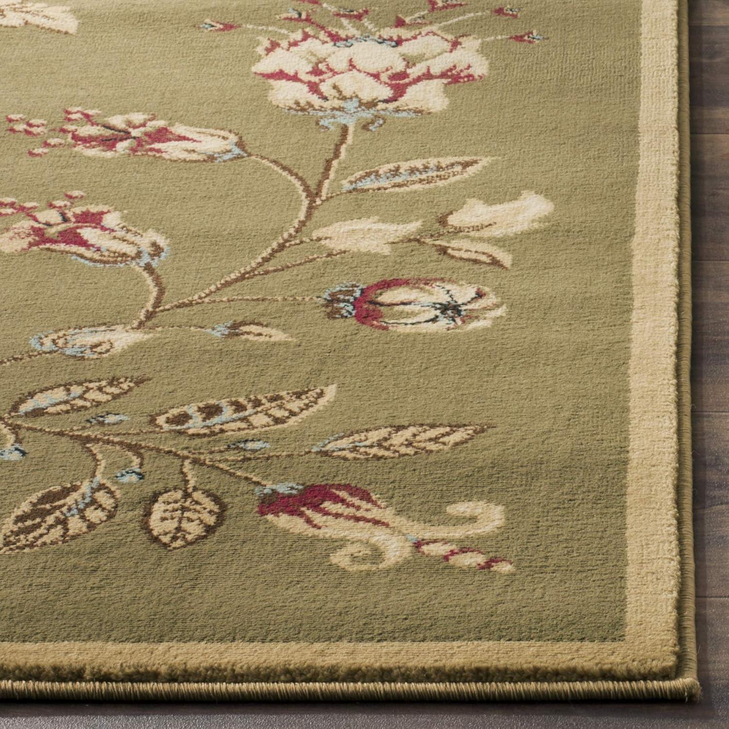 Lyndhurst LNH552 Power Loomed Area Rug - Green/Multi - 5'3"x7'6" - Safavieh