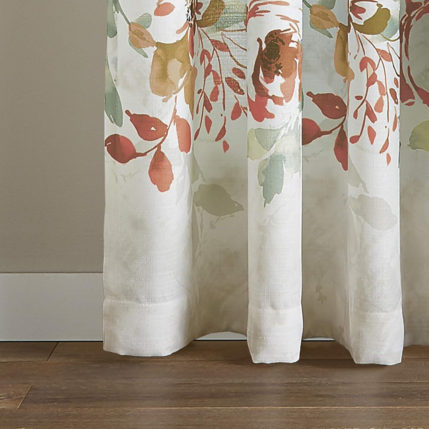 CHF Watecolor Floral Indoor , 100% Polyester , Light Filtering Single Panel Rod Pocket , Spice , 50"x84"