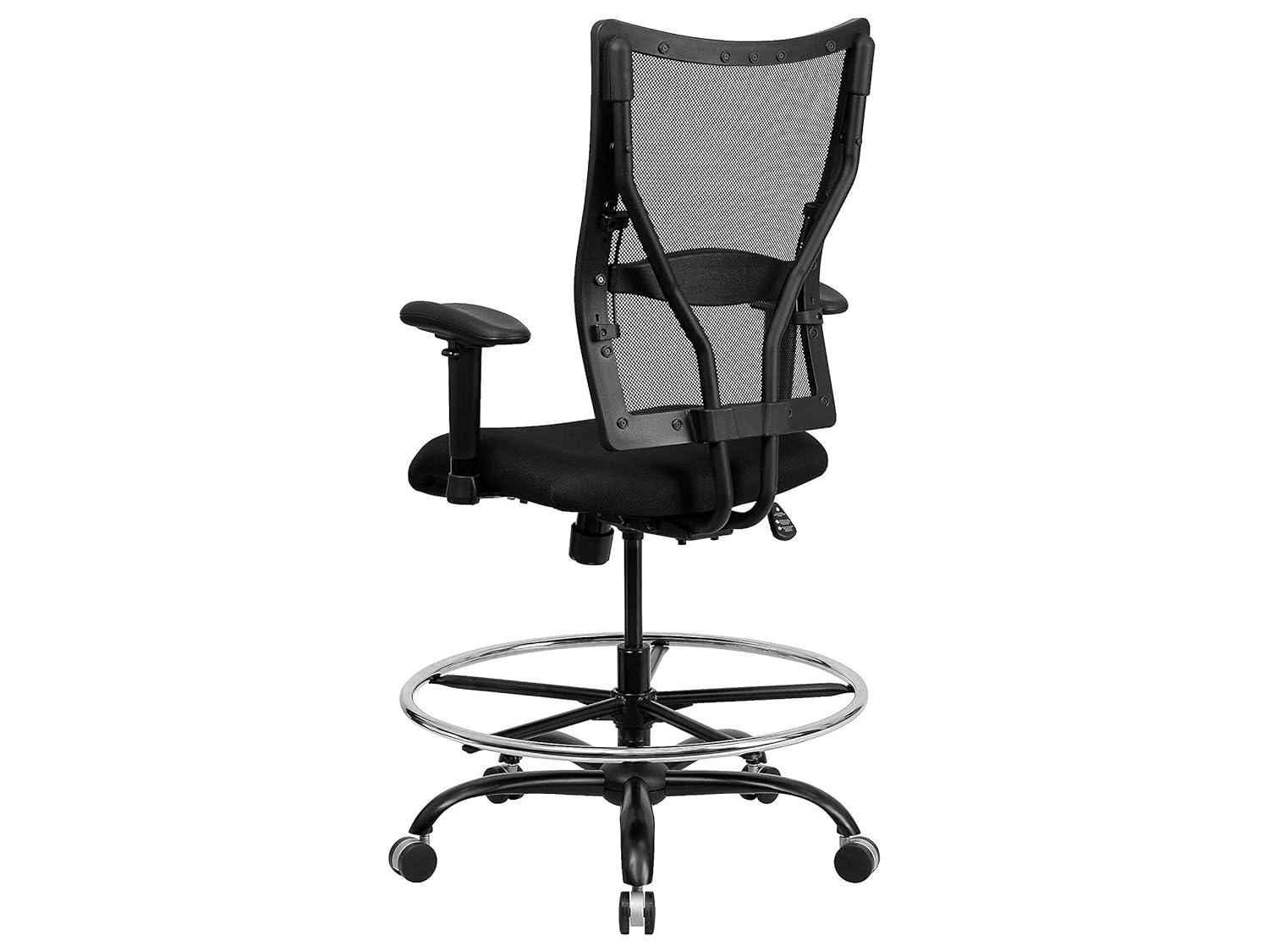Flash Furniture Hercules Big & Tall 400 lb. Rated Mesh Ergonomic Drafting Chair w/ Adjustable Arms