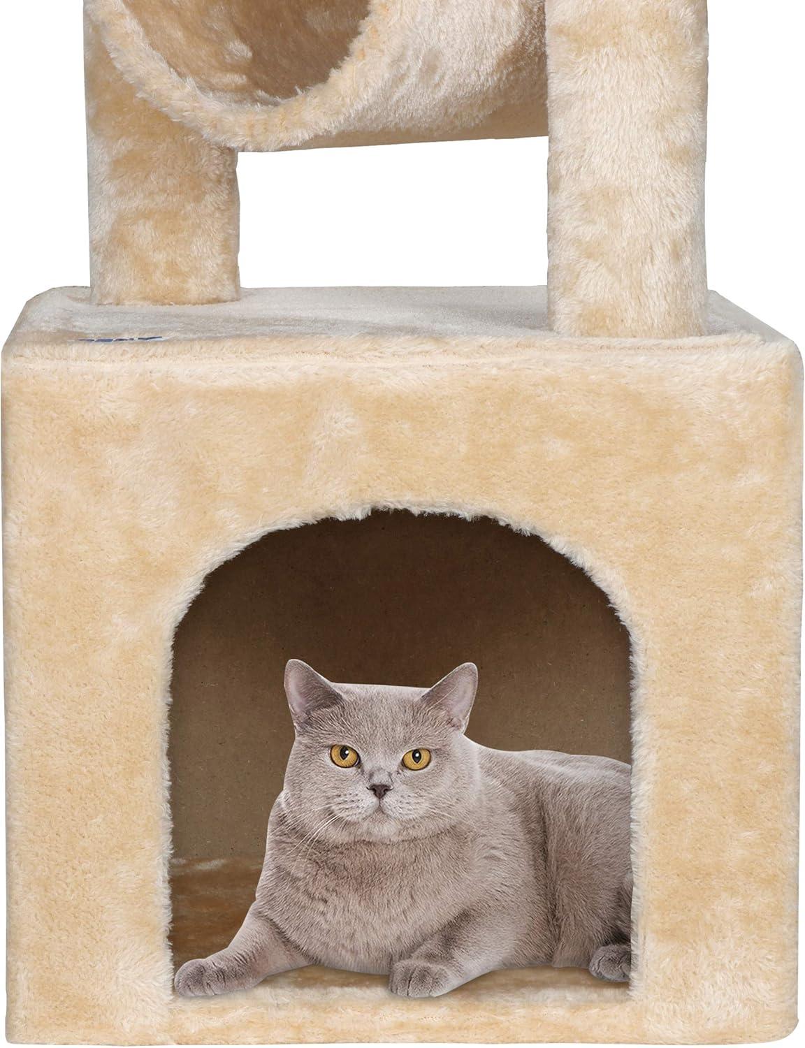 ZENY 36-in Cat Tree & Condo Scratching Post Tower, Beige