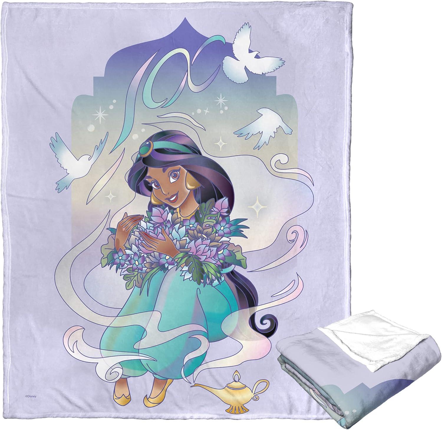 Disney Celebration Jasmine Silk Touch Kids Throw Blanket, 50 x 60 inches