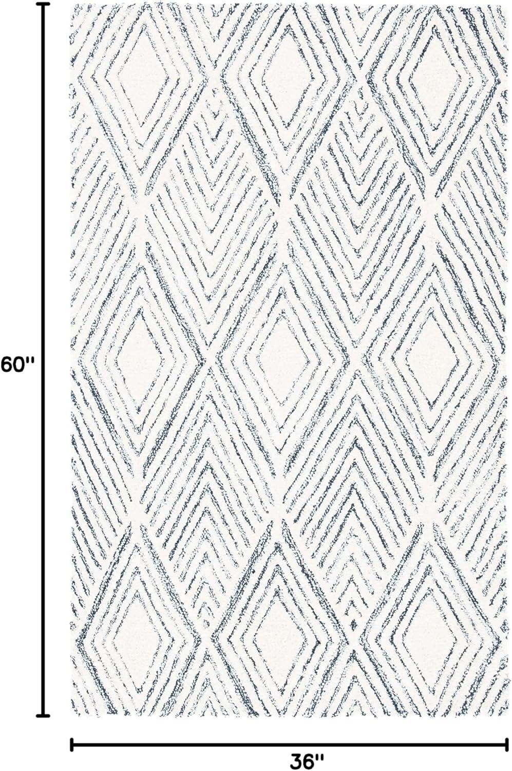 SAFAVIEH Abstract Jeneka Geometric Area Rug, Ivory/Charcoal, 3' x 5'